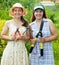 Women with garden tools at yard