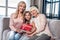 Women generation at home. Daughter, mother and grandmother spending time together. Celebrating Mother`s Day