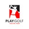 Women golf sport inspiration illustration logo design