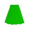 Women green skirt on a white background