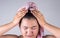 Women with hair loss problems are showing some hair problems on