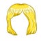 Women hairstyle. Blonde Hair on the head. Sketch color cartoon illustration