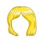 Women hairstyle. Blonde Hair on the head. Sketch color cartoon illustration