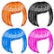 Women hairstyle. Set of Hair on head. Mask for app