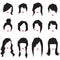 Women hairstyle silhouettes