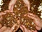 Women hand making Jaggery sweet with dry fruits for indian traditional festival