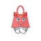 Women handbag clothed as devil cartoon character design concept