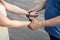 Women handcuffed criminal police