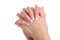 Women hands with beauty french manicure