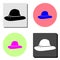 women hats. flat vector icon