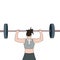 Women with heavy weight barbell, Hand-drawn Illustration on transparent background