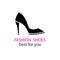 Women heeled shoe glyph icon shape