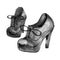 Women high hill footwear in retro vintage style