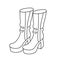 Women high sole boots. Autumn shoes. Editable stroke thickness size.
