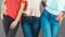 Women hips wearing denim trousers