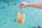 Women hold basket weave boiled egg in hot spring at San Kamphaeng Hot Springs in Chiang Mai