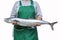 Women holding a wahoo fish or king mackerel fish