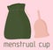 Women hygiene set, eco-friendly reusable menstrual cup, zero waste periods, menstruation hygiene, menstrual cup