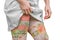 Women Legs with Printed Floral Leggings Isolated