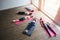 Women lies on yoga mats relaxing