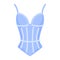 Women lingerie blue body corset. Fashion concept