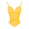 Women lingerie yellow body corset. Fashion concept