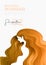 Women with long golden hair, Vector element for poster, flyer, cover, website, spa, salon.
