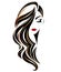 Women long hair style icon, logo women on white background