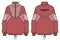 Women Long sleeve tracking jacket design flat sketch illustration, windbreaker jacket with front and back view, winter jacket for