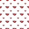 Women make up beauty fashion seamless pattern lips, cosmetic, lipstick. Contour vector illustration