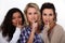 Women making shush gesture