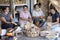 Women are making wooden souvenirs for tourists, Ubud, Bali, Indonesia Woodcarving is a traditional handicraft in Bali