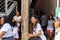 Women members of the cultural event Encontro de Chegancas, in Saubara Bahia, parade through the streets of the city dancing and