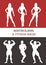 Women and men silhouettes of athletes. Poses bodybuilders