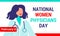 Women National Physicians Day on February 3. American holiday date Women Physicians. Vector illustration, banner poster. Beautiful