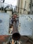 Women with Navy Battle Ship Gun