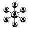 Women Network Icon Vector Symbol Group of People and Teamwork of Connected Business Person