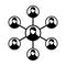 Women Network Icon Vector Symbol Group of People and Teamwork of Connected Business Person