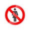 Women not allowed, forbidden red glossy sign on white