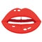 Women open lips icon, red glamour cosmetic