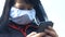 Women outdoors concept pandemic virus epidemic world catastrophe infection lifestyle covid. Girl in a medical mask is