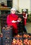 Women packaging harvested peaches