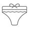 Women panties thin line icon, Hygiene routine concept, lingerie sign on white background, Pantie icon in outline style