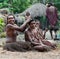 The women of a Papuan tribe