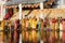 women perform puja - ritual ceremony at holy Pushkar Sarovar lake,India