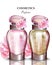 Women perfume bottle rose fragrance. Realistic Vector Product packaging designs mock up