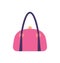 Women Pink Leather Handbag Back Handle and Clips