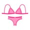 Women pink lingerie pantie and bra. Fashion concept