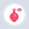 Women pink perfume bottle shopping icon fashion shop logo flat