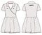 Women polo color tennis dress sports top jersey design flat sketch fashion Illustration suitable for girls and Ladies, dress for